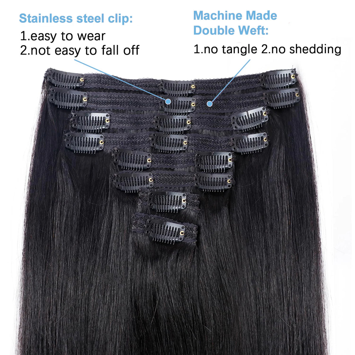 Extensions Clip-In Remy Hair 100% Naturel – CLEVI Paris