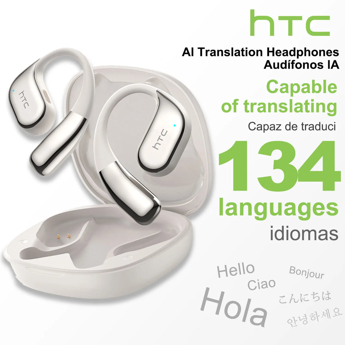 Écouteurs Open-Ear Traducteur IA HTC NE39 – CLEVI Paris