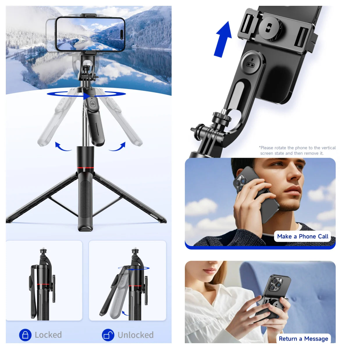 Trépied perche selfie MEUYAG F16 Bluetooth – CLEVI Paris