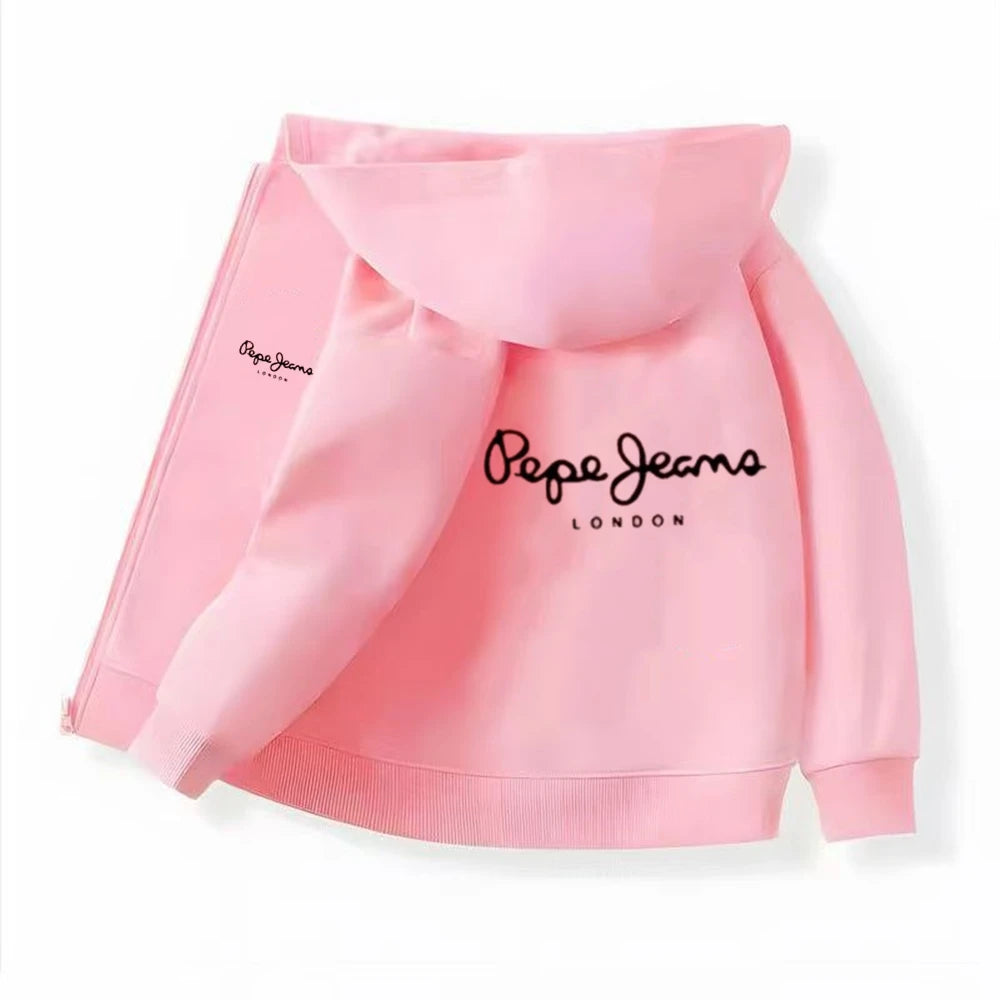Sweat enfant zippé à capuche et lettres – CLEVI Paris