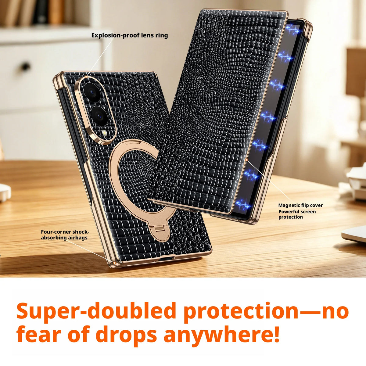 Étui Samsung Galaxy Z Fold motif crocodile – CLEVI Paris