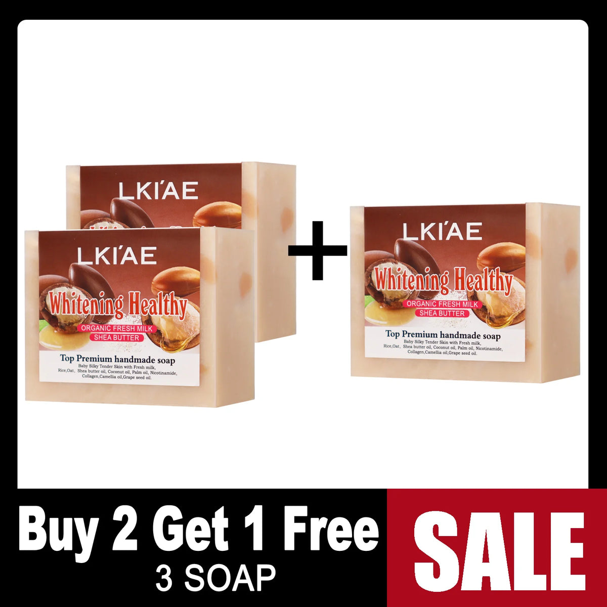 Savon Artisanal AILKE Lait Frais & Beurre de Karité 150g – Éclaircissant & Hydratant – CLEVI Paris