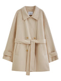 Manteau femme en laine ceinturé DUSHU – CLEVI Paris