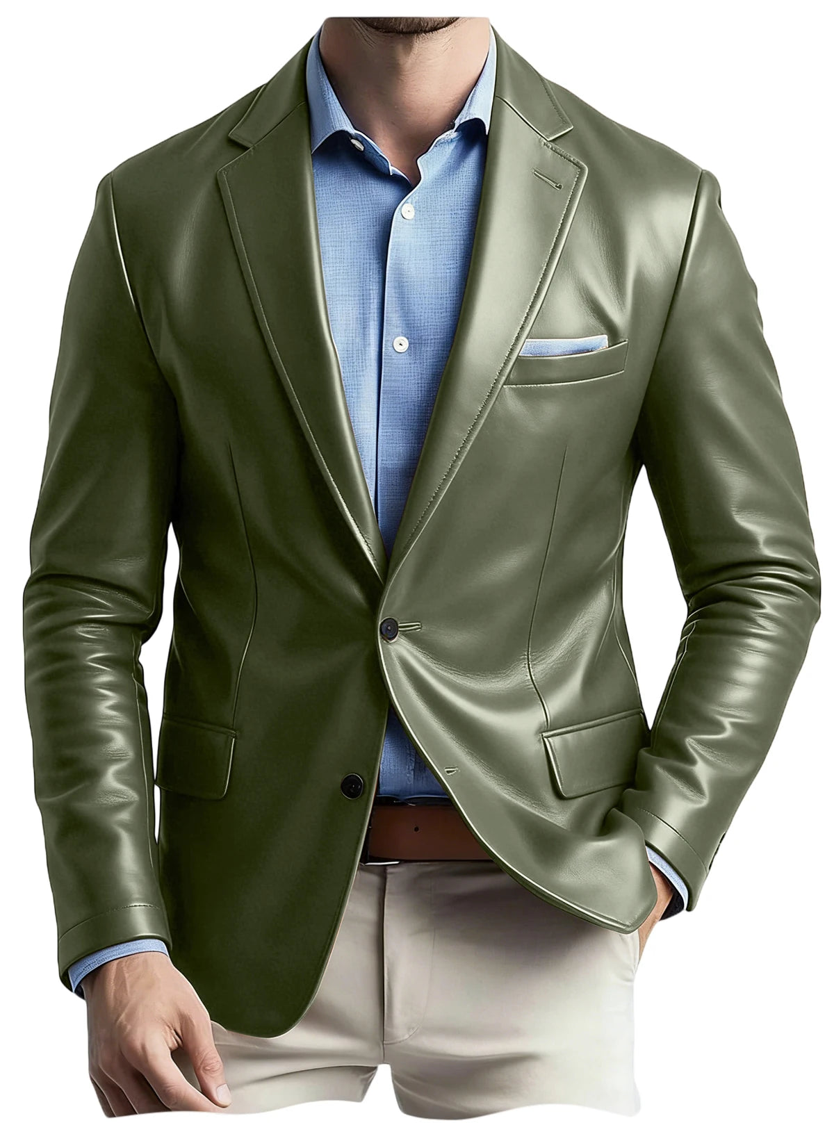 Blazer en similicuir pour homme – CLEVI Paris