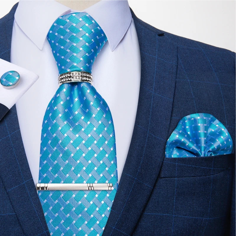 Ensemble cravate et pochette homme à carreaux – CLEVI Paris