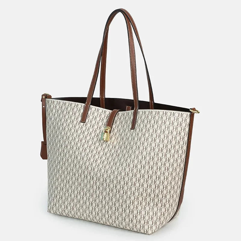 Sac Seau Simili Cuir Grande Capacité Femme Fermoir 45x29cm – CLEVI Paris