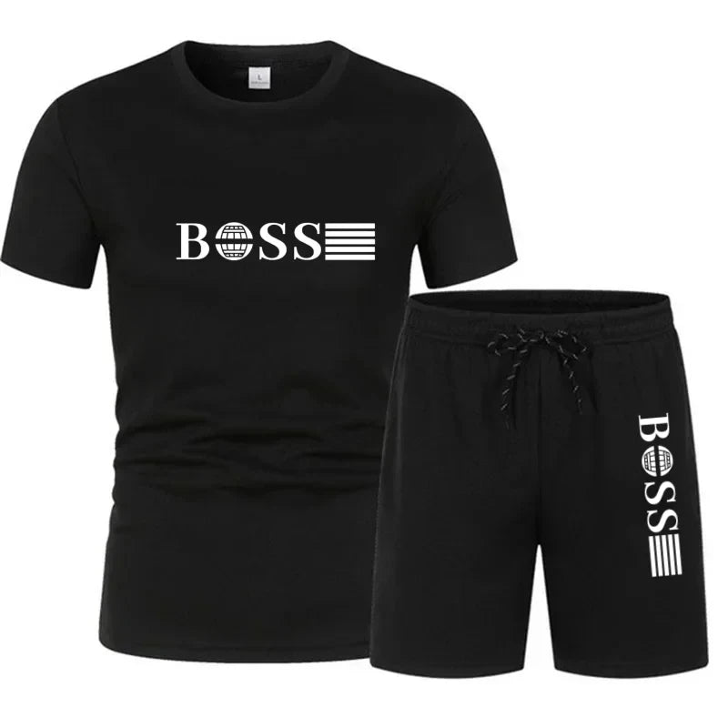 Ensemble Homme T-Shirt Col Rond + Short Running Sport Séchage Rapide – CLEVI Paris
