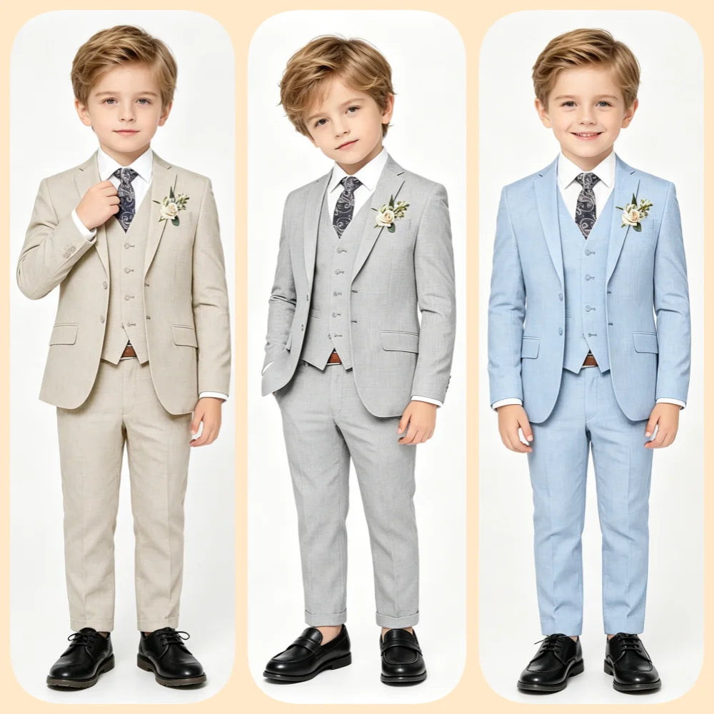 Costume garçon veste, gilet et pantalon HH – CLEVI Paris
