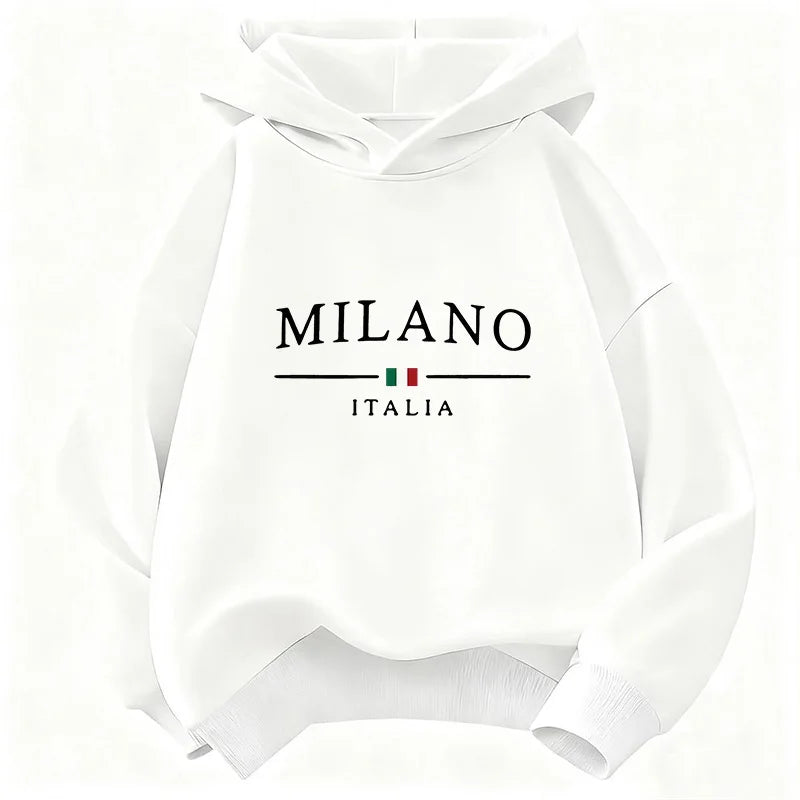 Sweat enfant à capuche imprimé Milano – CLEVI Paris