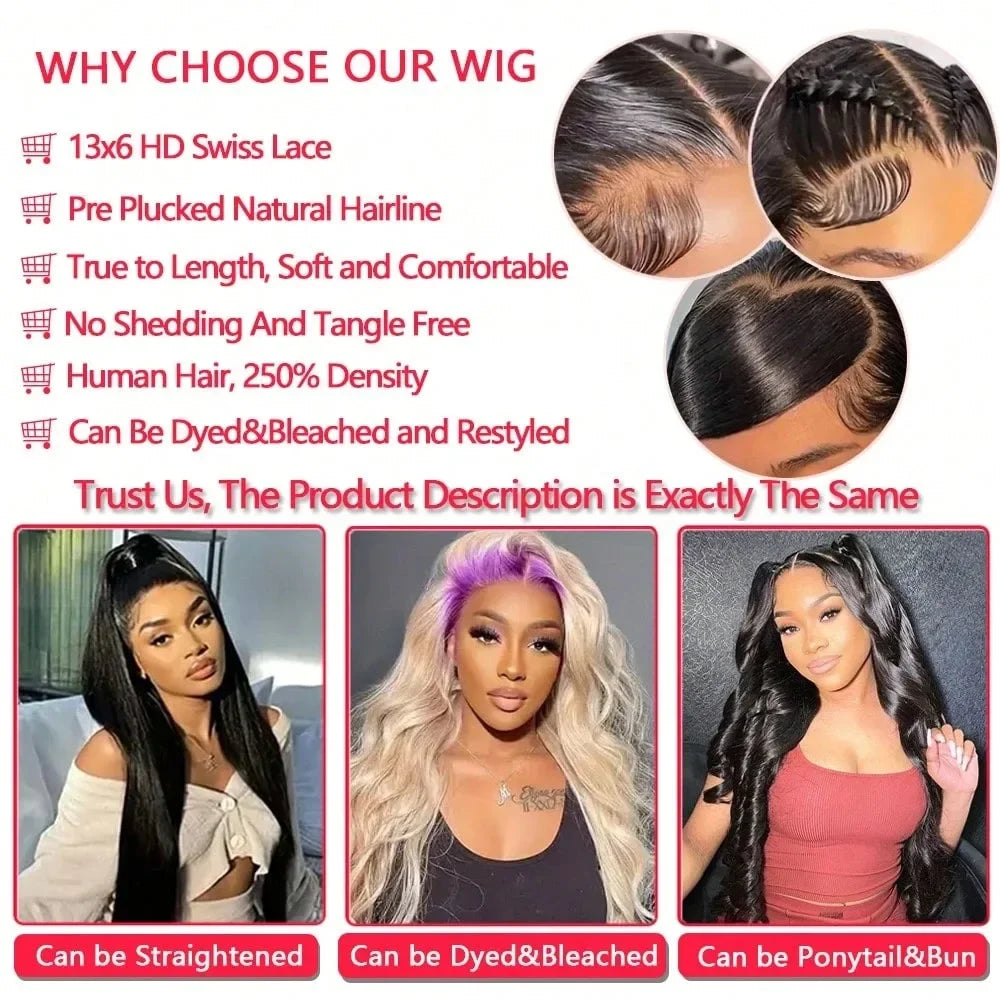 Perruque Body Wave Cheveux Humains HD Lace Front 13x4 – CLEVI Paris