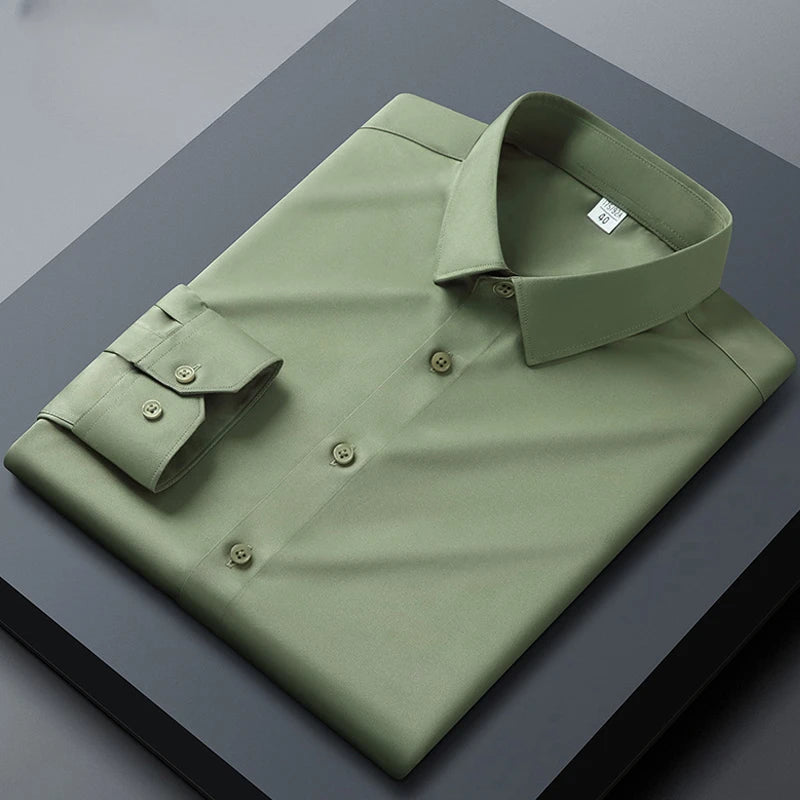 Chemise homme en polyester, col V – CLEVI Paris