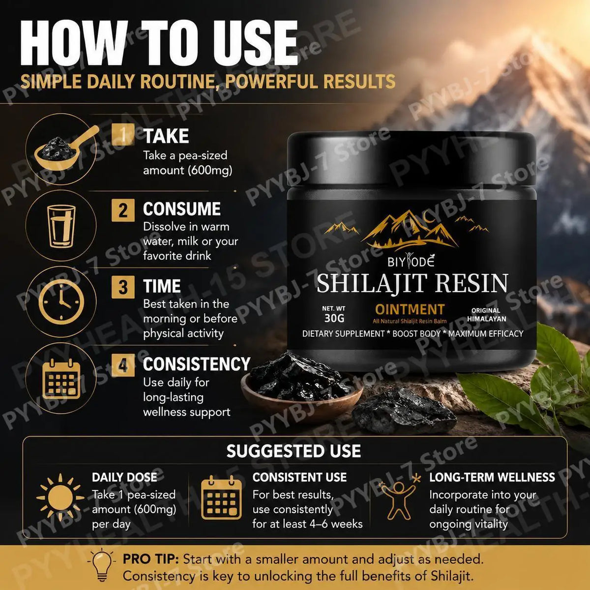 Résine de shilajit, pot de 30 g – CLEVI Paris