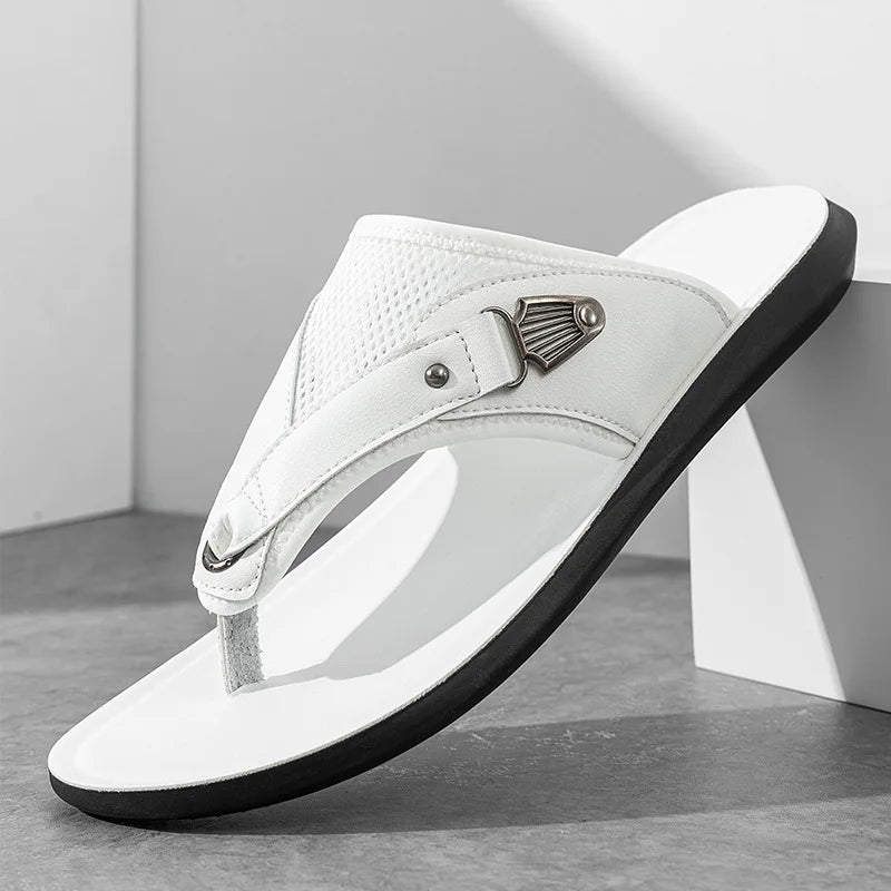 Tongs homme à plateforme en microfibre – CLEVI Paris