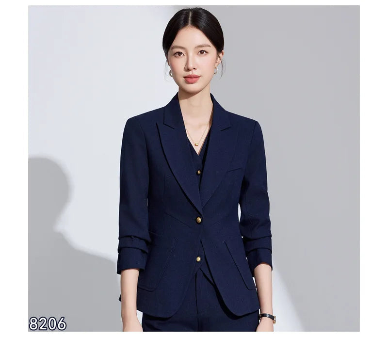 Ensemble Tailleur Femme Professionnel Bureau Manches Longues 8 Coloris – CLEVI Paris