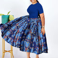 Robe Femme Grande Taille Manches Courtes Couleur Unie A-line Mi-Mollet Bureau – CLEVI Paris