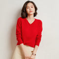 Pull femme en cachemire à col V – CLEVI Paris