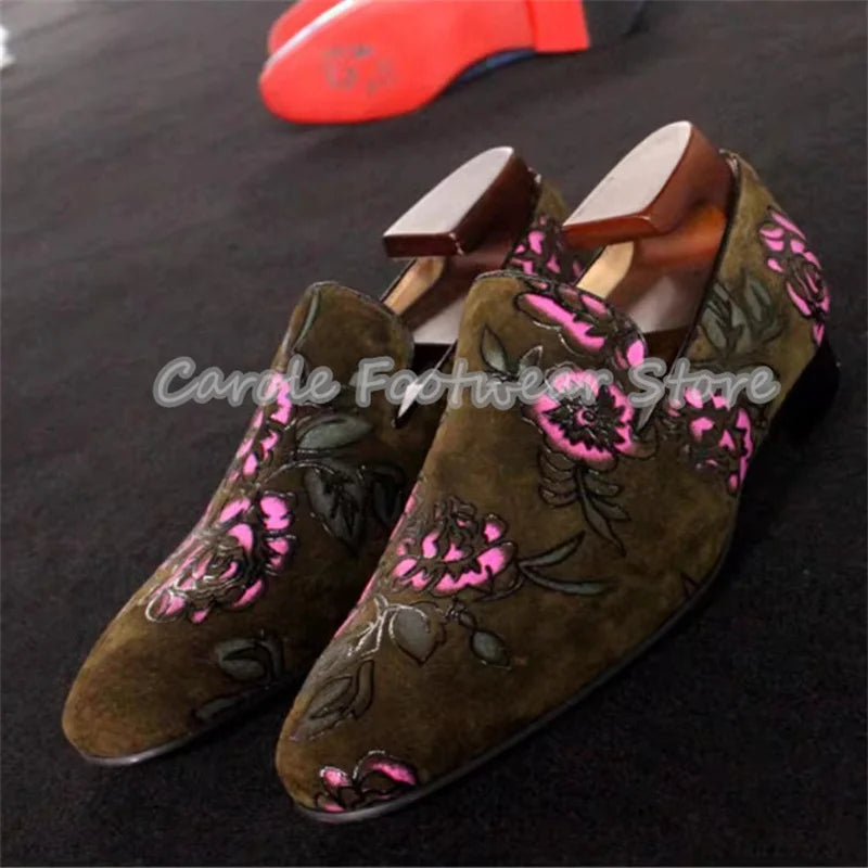Loafers Cuir Imprimé Floral Homme – CLEVI Paris