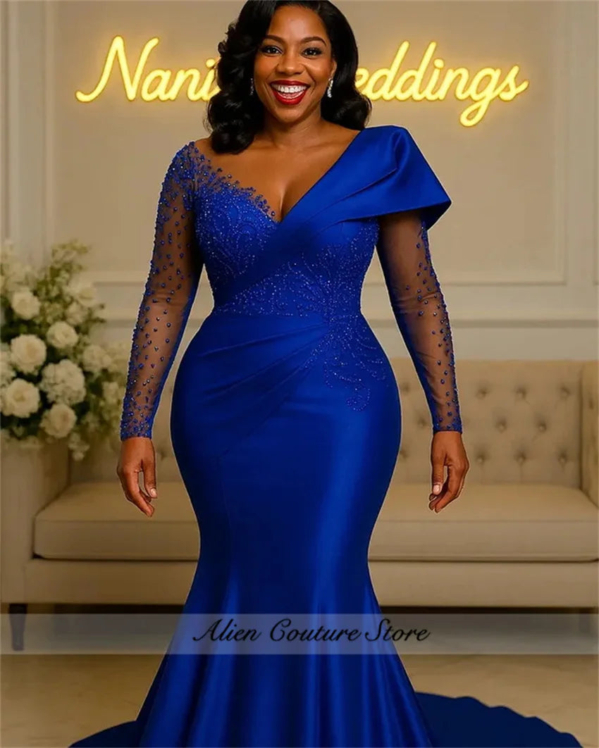 Robe de soirée sirène perles et cristaux – CLEVI Paris
