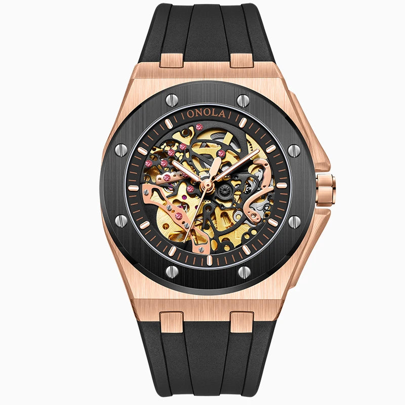 ONOLA Montre Automatique Homme Squelette Sport Silicone Étanche Multicolore – CLEVI Paris
