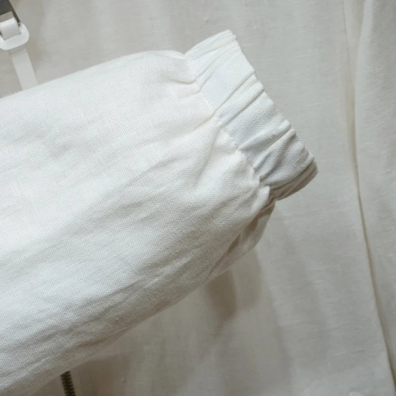 Veste homme zippée en lin et viscose – CLEVI Paris