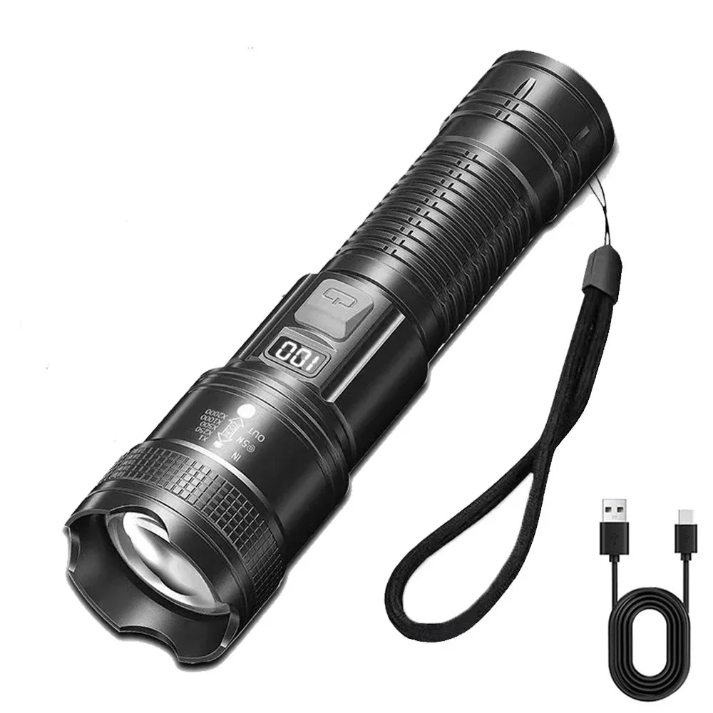 Lampe Torche LED Tactique Rechargeable USB Zoom 1500m – CLEVI Paris