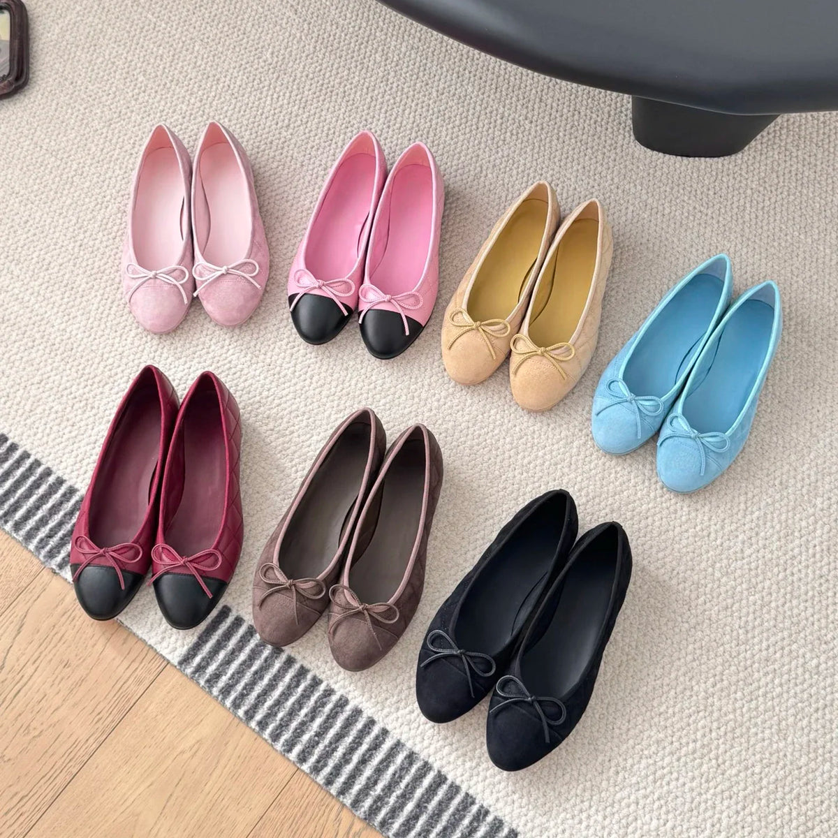 Ballerines femme en cuir à nœud – CLEVI Paris