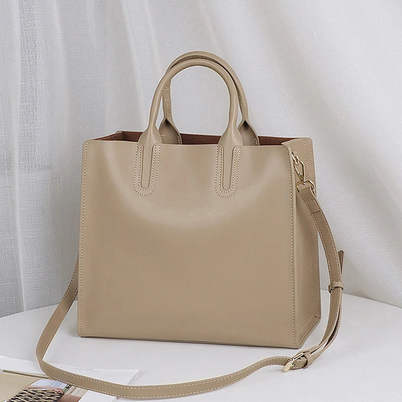 Sac à Main Femme Cuir Véritable Fourre-Tout Luxe 2 Tailles – CLEVI Paris
