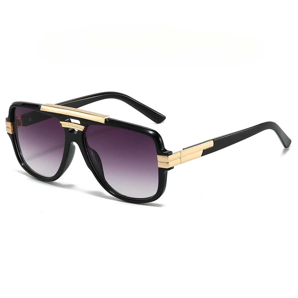 Lunettes de Soleil Double Pont Grande Monture Tendance Homme – CLEVI Paris