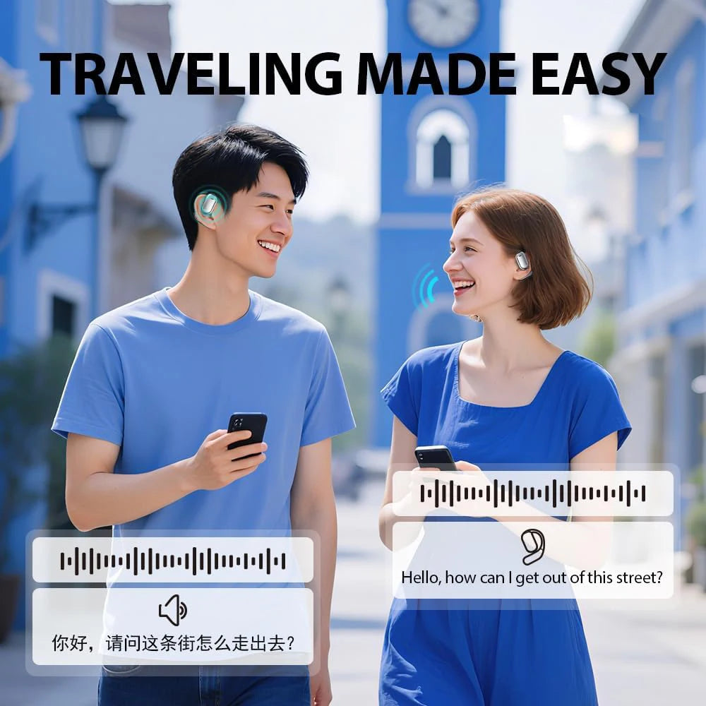 Écouteurs UYUXIO Traducteur IA Écran LCD 144 Langues 60h – CLEVI Paris