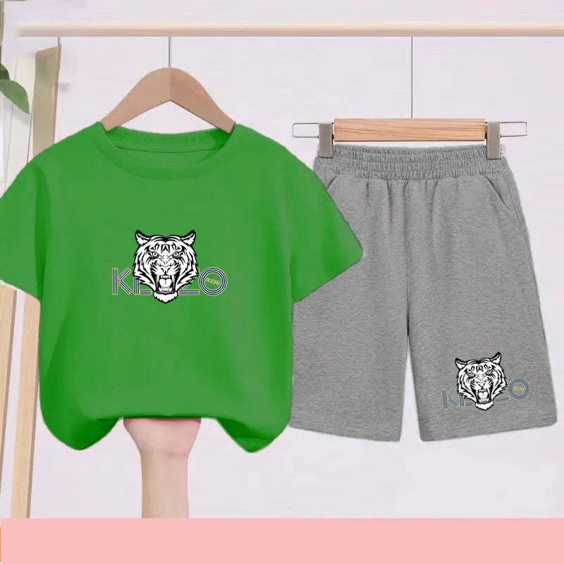 Ensemble enfant imprimé à col rond – CLEVI Paris