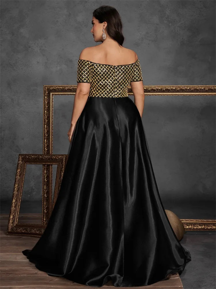 Robe de soirée noire à sequins – CLEVI Paris