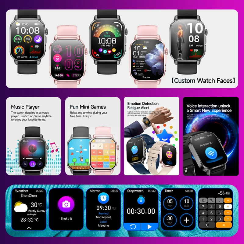 Montre TAVYU ET571 AMOLED 2″ Bluetooth – CLEVI Paris