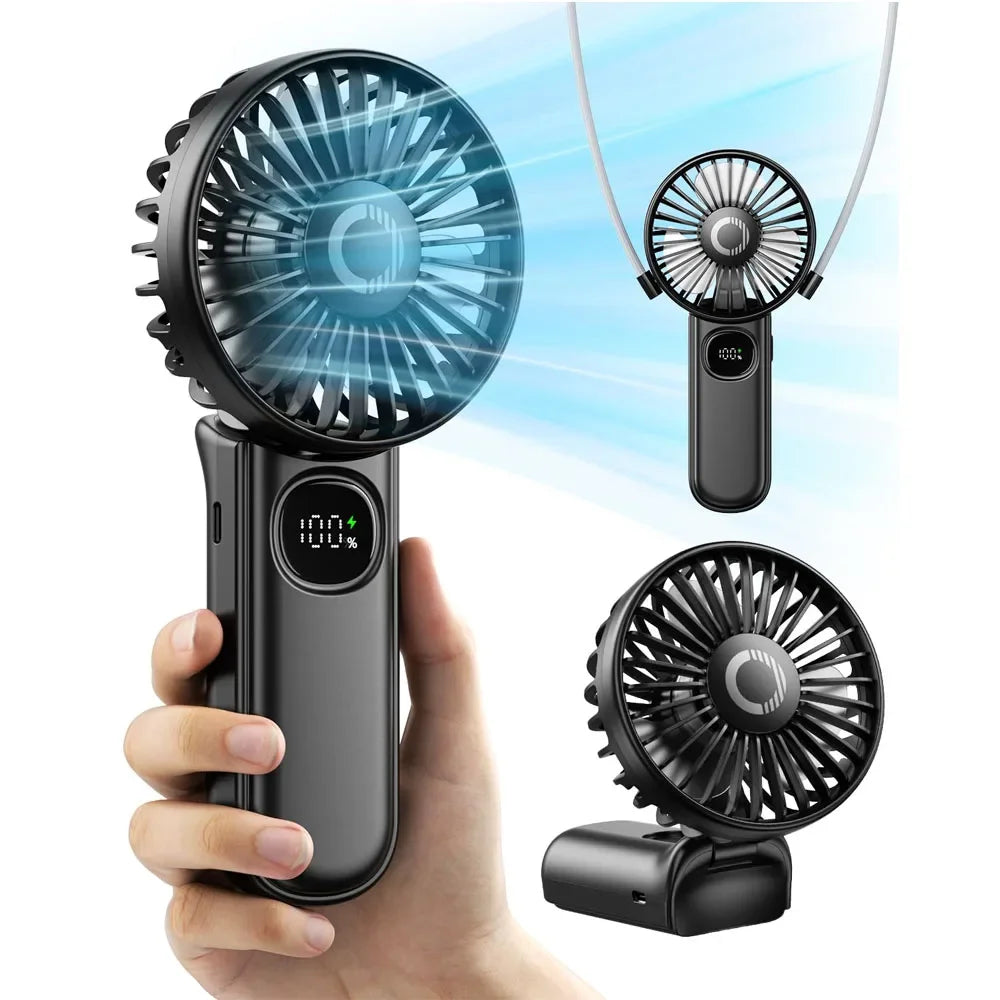 Ventilateur pliable rechargeable 3000 mAh, LED – CLEVI Paris