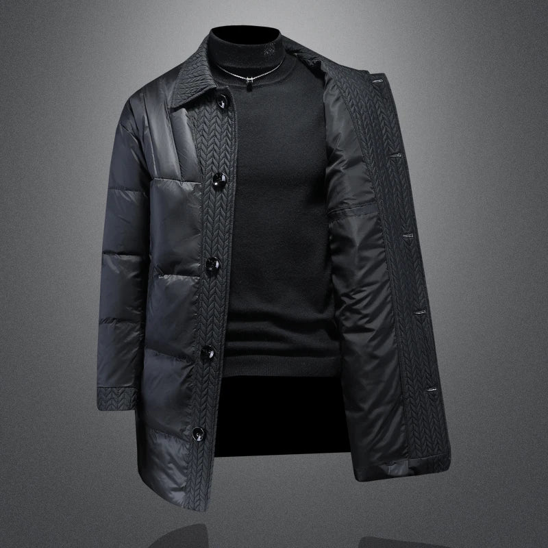 Manteau homme matelassé en duvet à boutons – CLEVI Paris