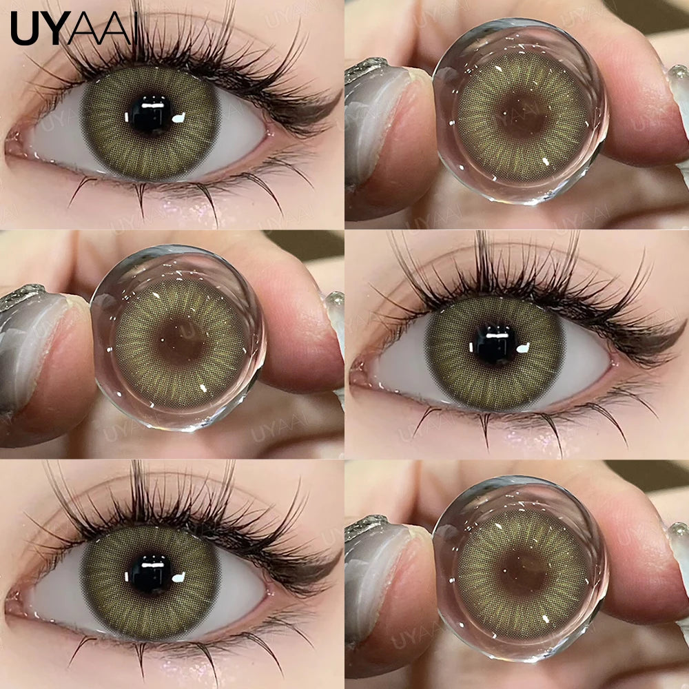 Lentilles de Contact Colorées UYAAI – 15 Teintes de Vert, Sans Correction, Port Annuel