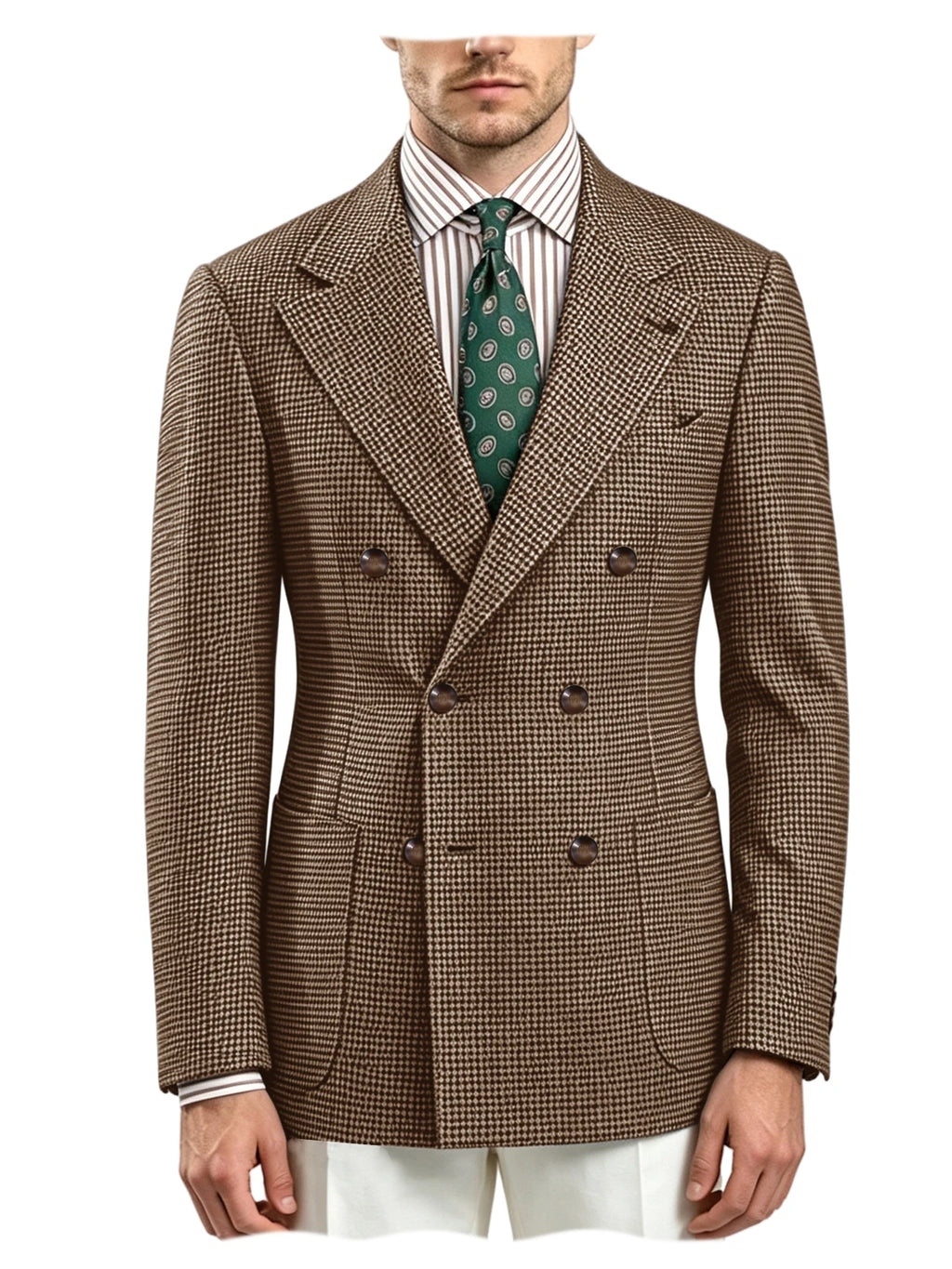Blazer homme pied-de-poule à double boutonnage – CLEVI Paris