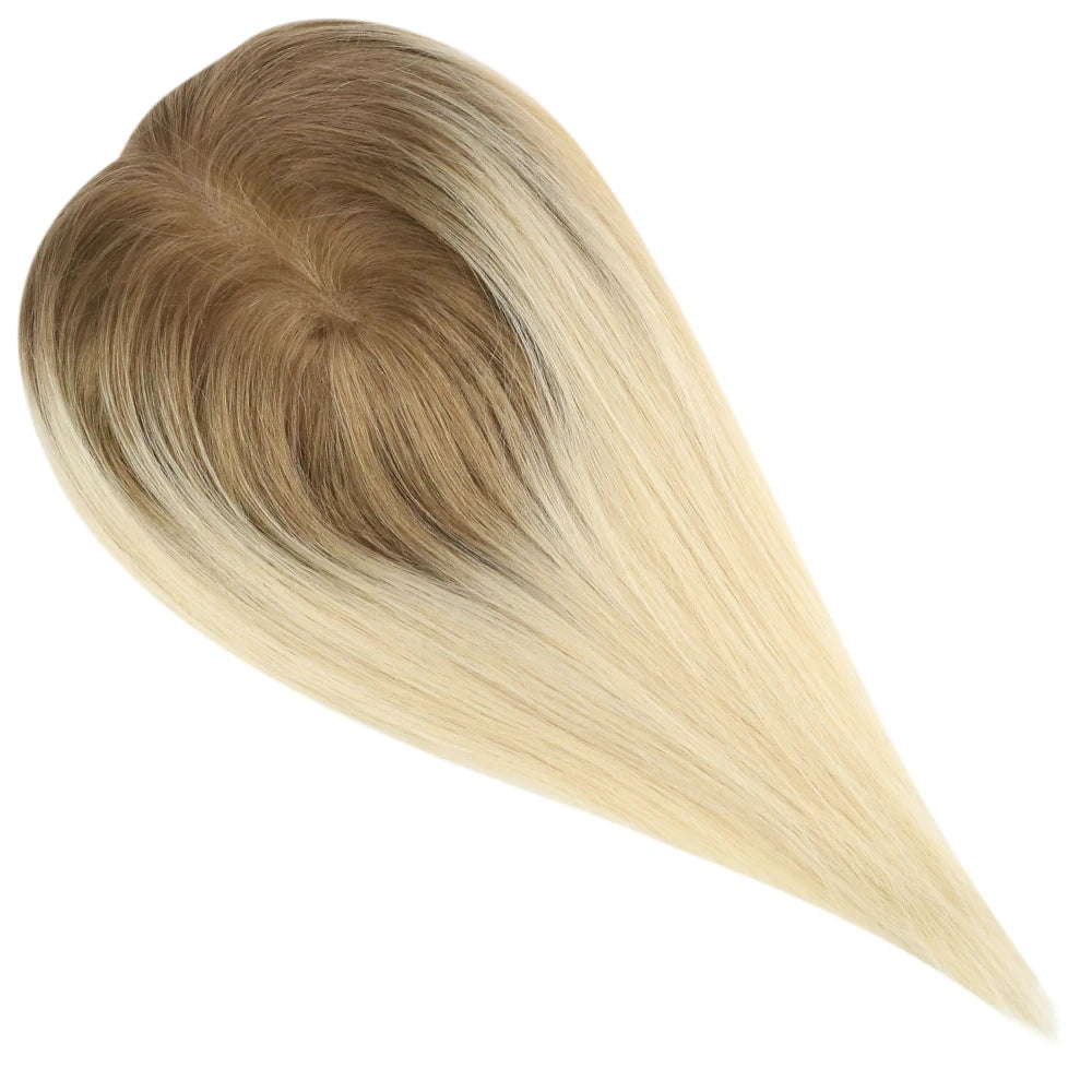 Topper Capillaire 100% Cheveux Humains Remy – Base Mono 13x13cm avec 4 Clips – CLEVI Paris