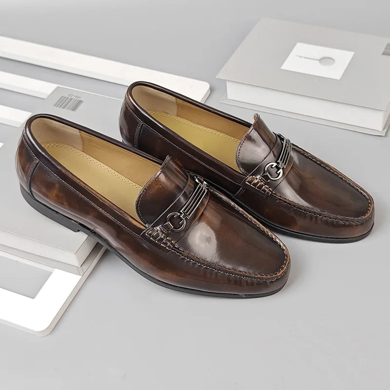 Mocassins en cuir à bout pointu – CLEVI Paris
