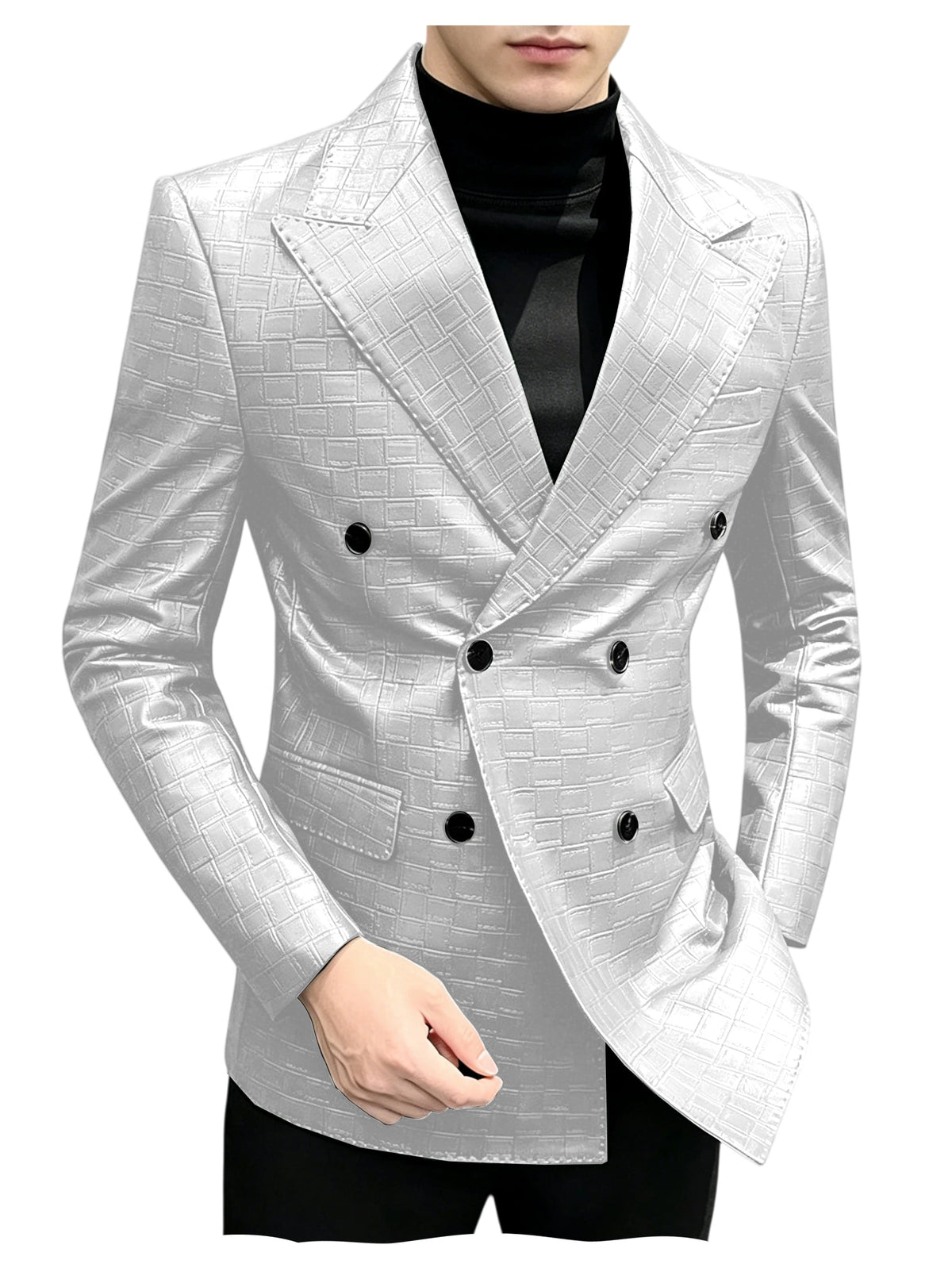 Blazer similicuir homme effet croco – CLEVI Paris
