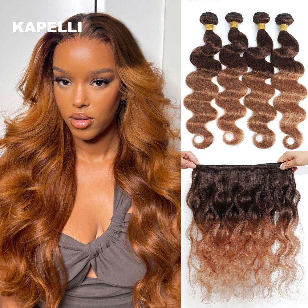 Extensions Cheveux Body Wave Ombré Miel 100% Cheveux Humains Brésiliens – CLEVI Paris