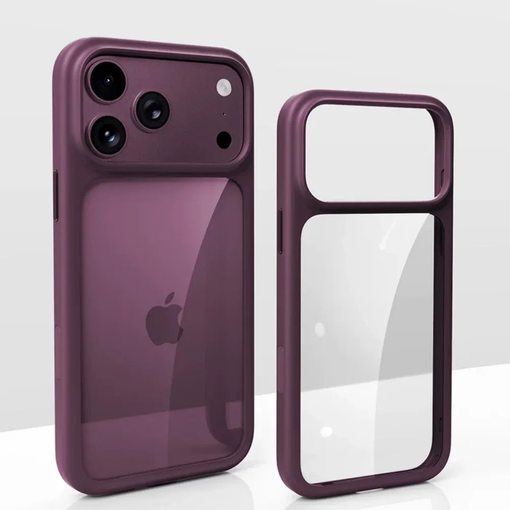 Coque iPhone transparente à boutons métal – CLEVI Paris