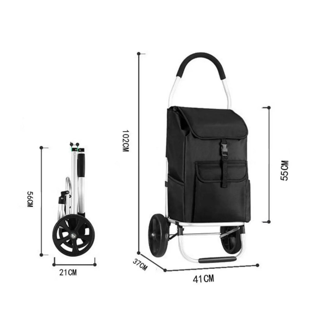 Chariot de courses pliable en aluminium – CLEVI Paris