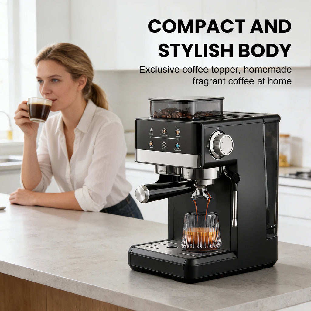 Machine expresso avec moulin intégré, écran tactile – CLEVI Paris