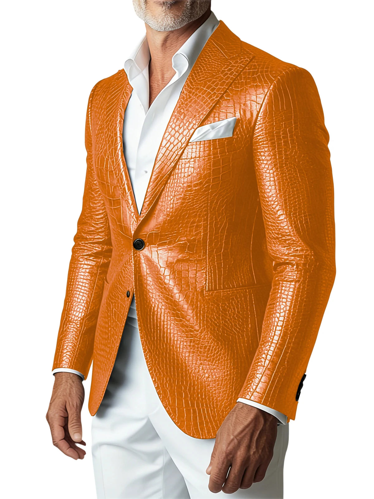 Veste homme en similicuir effet crocodile – CLEVI Paris