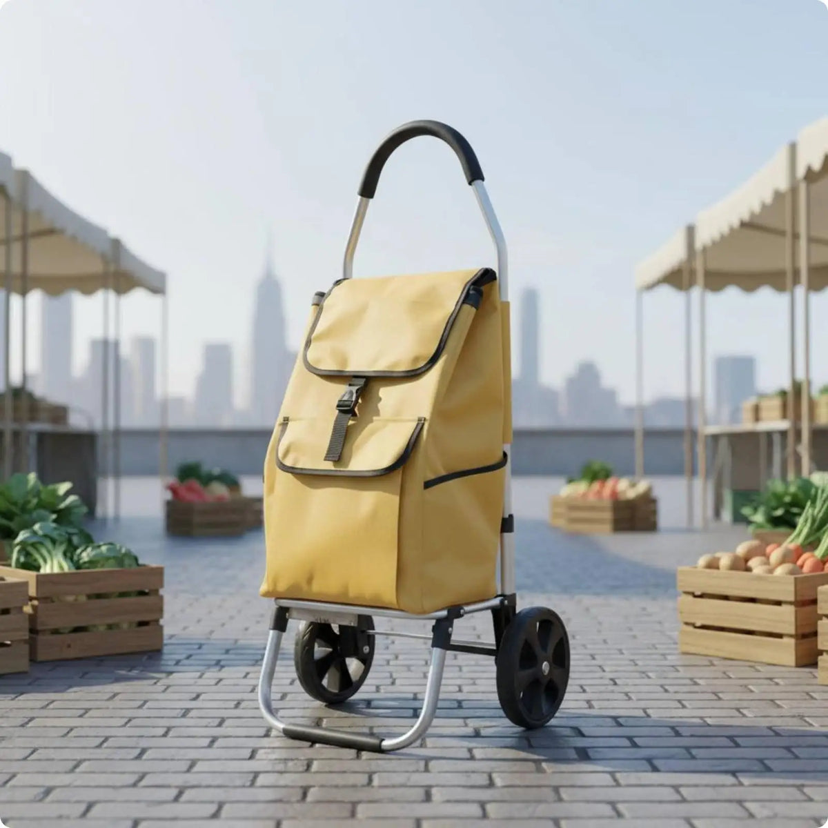 Chariot de courses pliable en aluminium – CLEVI Paris