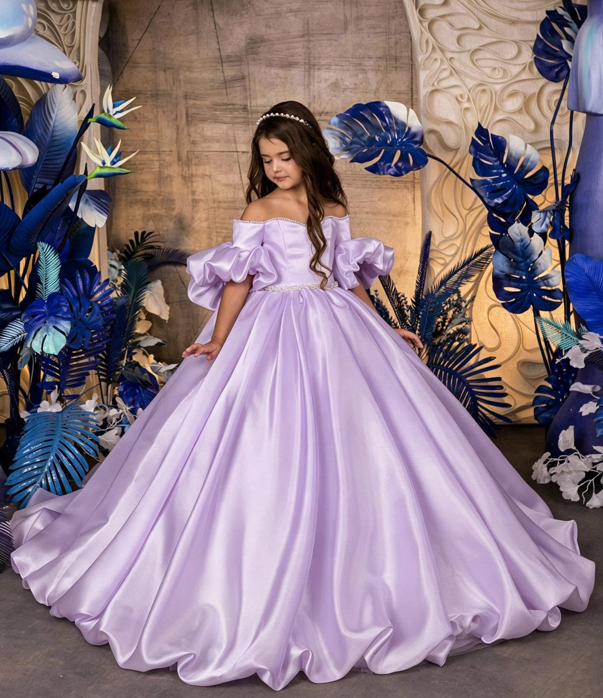 Robe cérémonie fille en satin ZHJ – CLEVI Paris