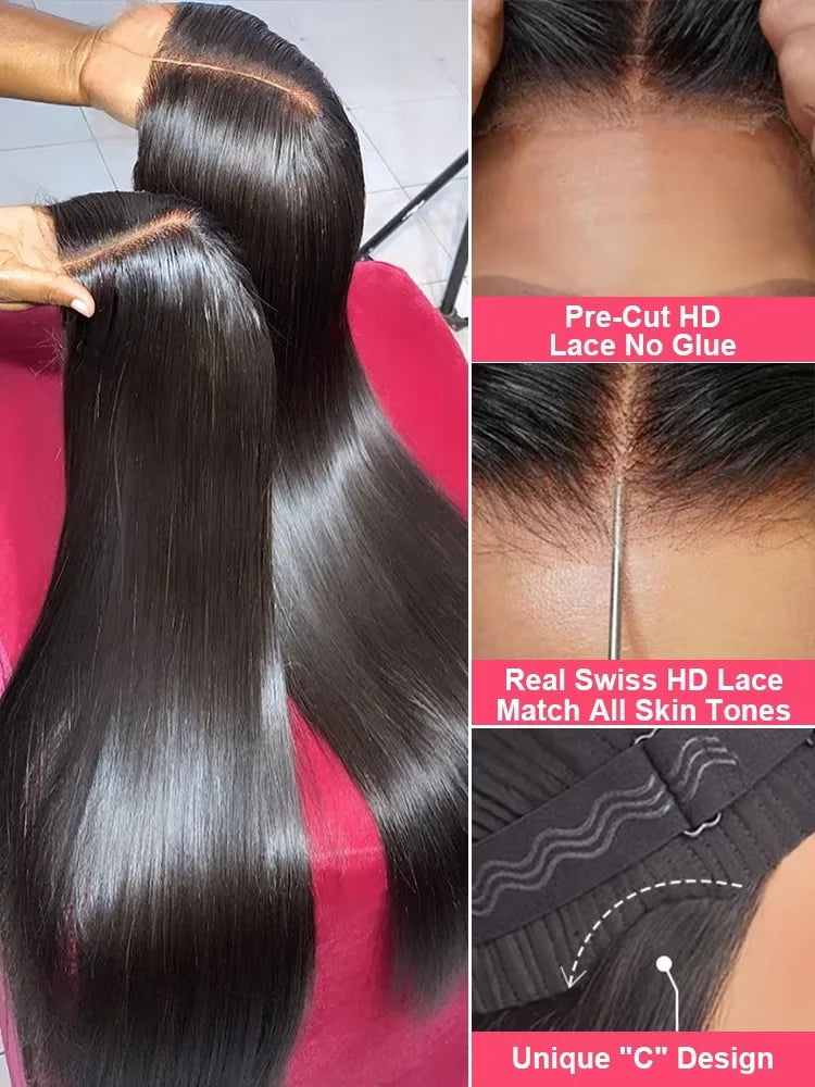 Perruque Straight Glueless Wig Cheveux Humains 4x4 5x5 13x4 13x6 – CLEVI Paris