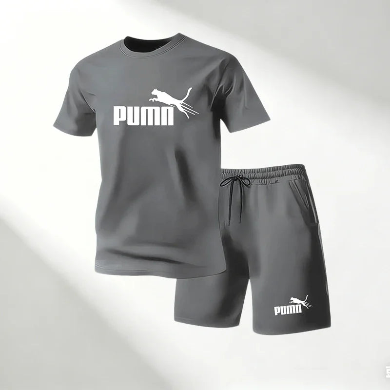 Lot de 2 Ensembles Homme T-Shirt Col Rond + Short Sport Séchage Rapide – CLEVI Paris