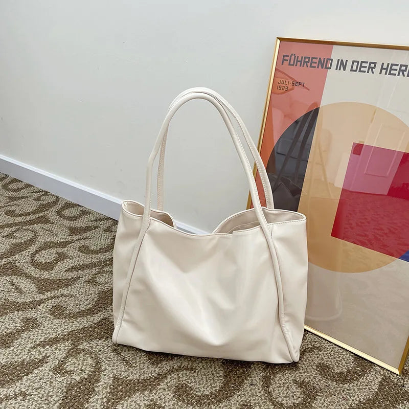 Grand Sac À Main PU Souple Femme Voyage 37x30cm Fermoir Hasp 3 Coloris – CLEVI Paris