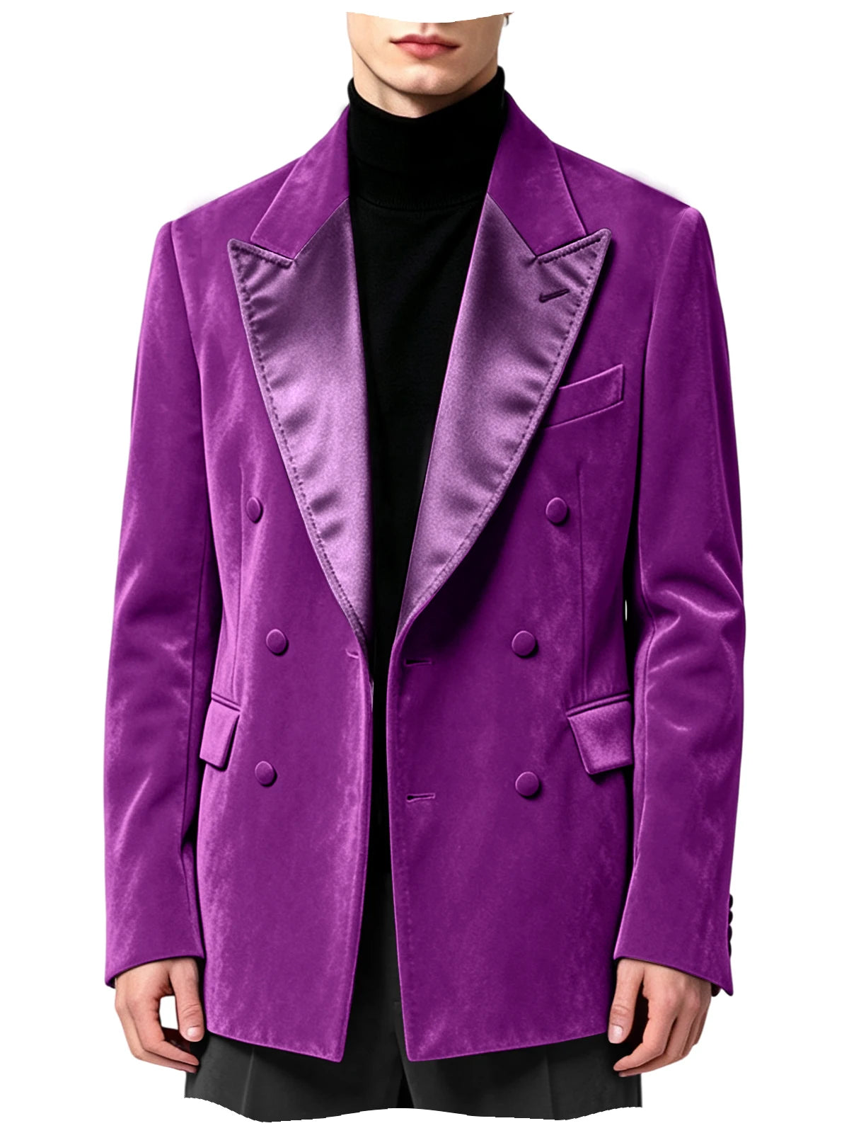 Blazer homme velours croisé à revers satinés – CLEVI Paris